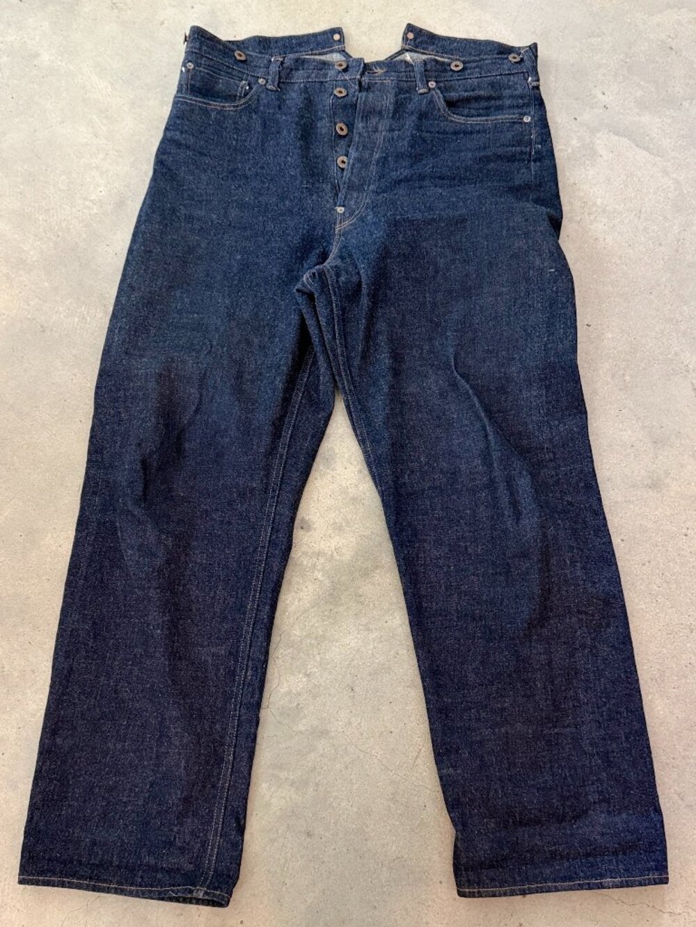 Nigel Cabourn Buckle-Back Jeans & Suspenders - size 34 fits L/XL